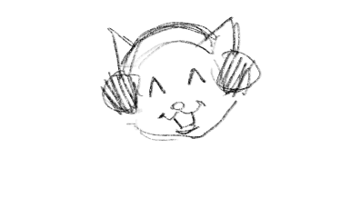 prachi\'s art, silly kitty head